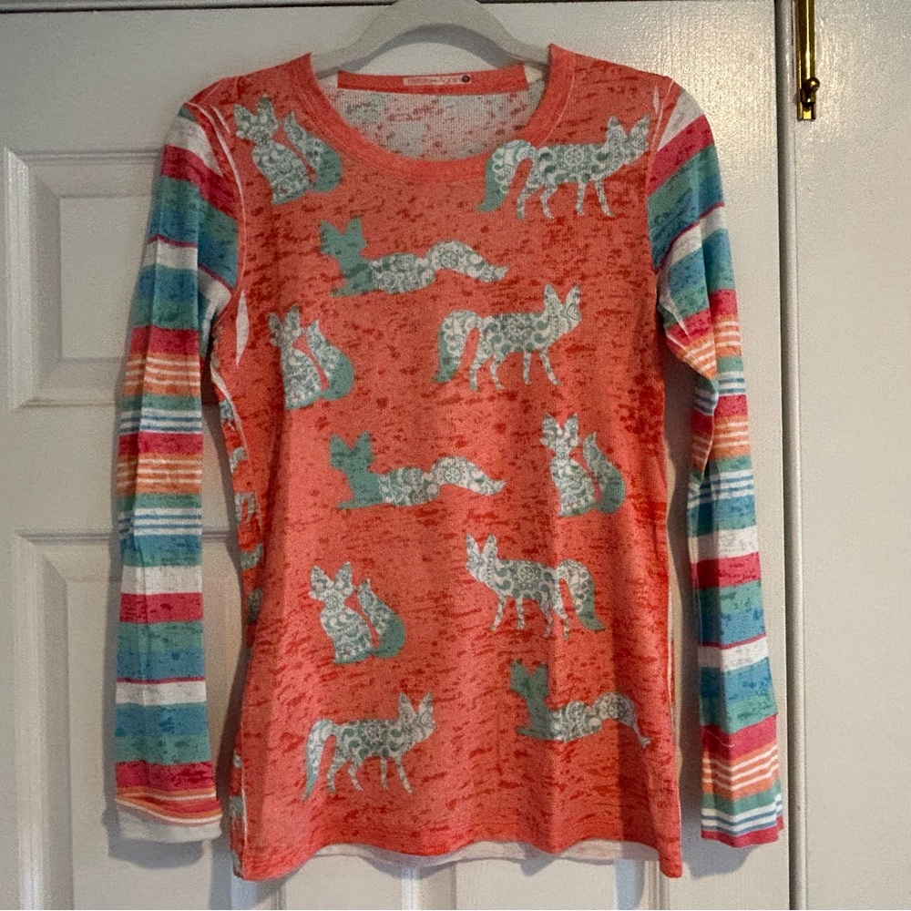 Lightweight burnout FOX waffle t-shirt from BORN & AGAIN- SUNDANCE catalog